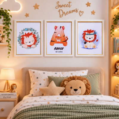 Lot de 3 tableaux A4 personnalisés pour enfant