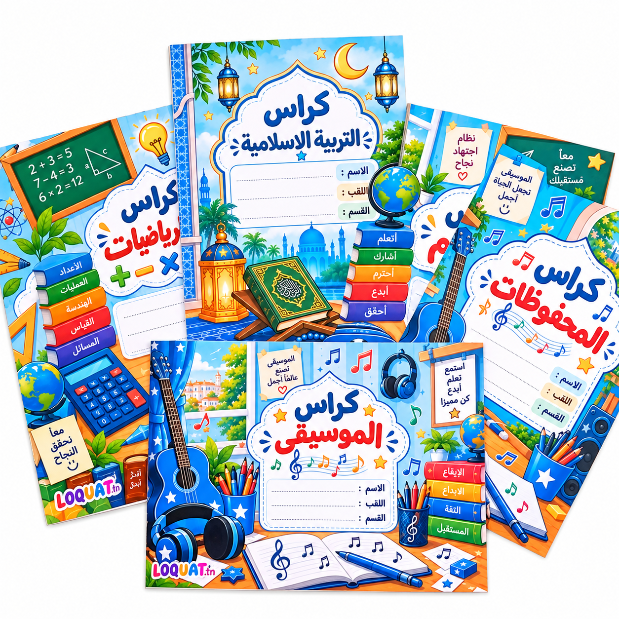 Stickers pour cahiers scolaires avec designs fille et garçon
