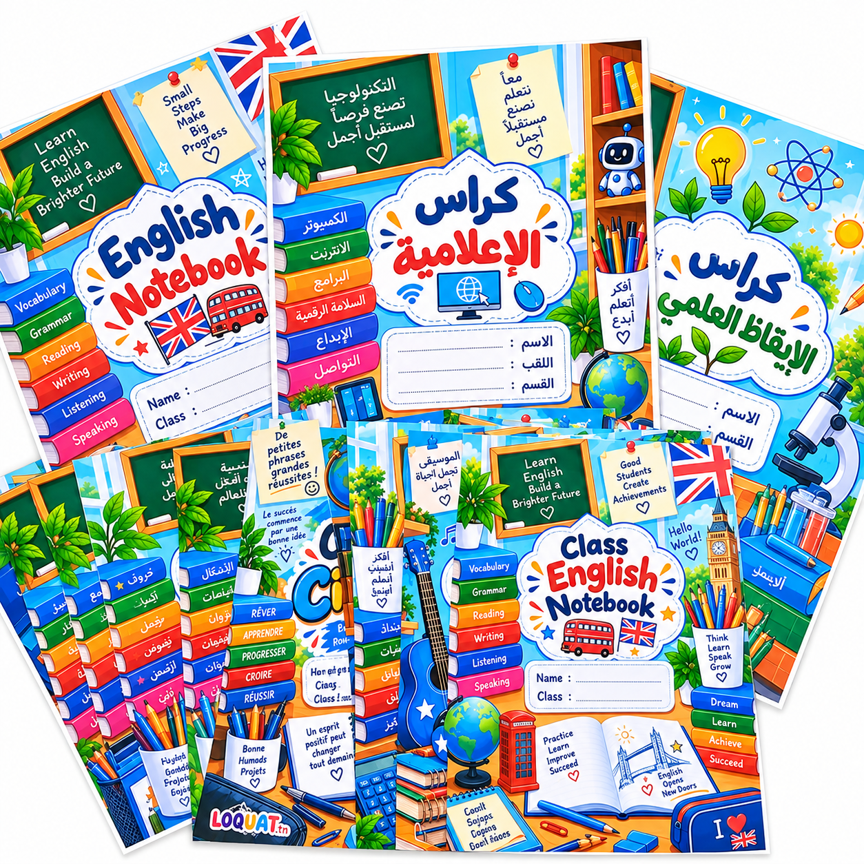 Stickers décoratifs pour personnaliser les cahiers scolaires des enfants